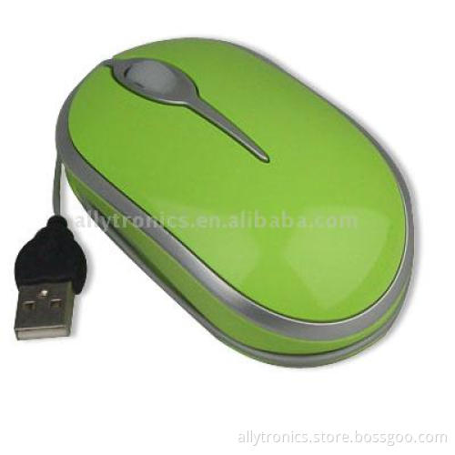 Mini optical mouse with hidden wire